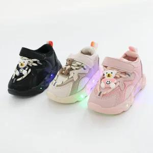 곰돌이 매시 여아 남아 베이비 키즈 주니어 유아동 LED운동화