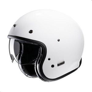 IS-10 바이저가 장착된 HJC V31 솔리드 오픈 페이스 모터사이클 헬멧, DOT 승인(화이트, 미디엄)