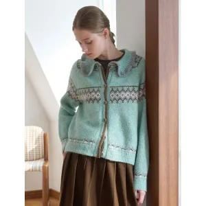 [하프클럽/르샵]에스닉 프릴 카라 버튼 가디건 (DP4CK030A)