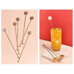 동전 머들러 실버 X2개 커피 음료 카페 롱스틱 티스푼