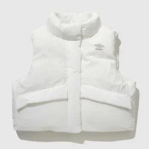 엄브로조끼 LQC UP422CDVN3-SCW 우먼스 코지 크롭 패딩베스트 / sweetcorn