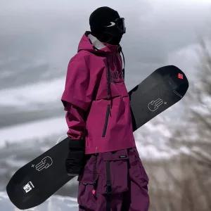 남성용 야상사파리 바이올렛 스키복 스노보드 방수 기모 스키 장비 상의 아웃도어 방풍 보온 후드 점퍼 KS1