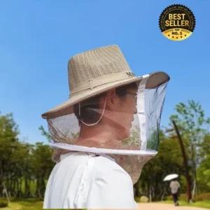 고품질 여름낚시모자 방충 벌초 캠핑 야외 얼굴 모기장 모자 (WFA9F8E)