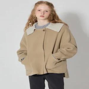 [보니스팍스][보니스팍스(Bonispax)] 캐시미어 니트카라 핸드메이드 숏 자켓 (택가격 299000원)