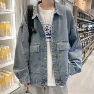 남성 데님 청자켓 캐주얼 루즈핏 포켓 청남방 아우터 간절기
