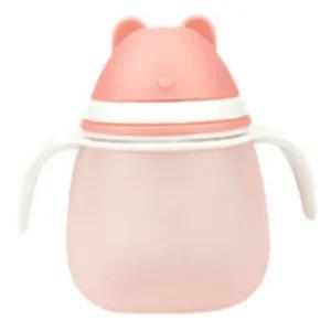 꼬꼬노리 아기 실리콘 빨대컵 스파우트컵 물병 핑크