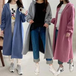 여성 99까지 양기모 면 후드 로브 롱 가디건 아우터 자켓 -WJK0051- 겨울