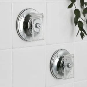 마켓비 흡착판 화장실 욕실 타일 유리 고리 2팩 클립