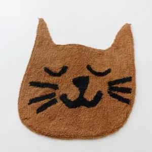 마켓비 아이방 러그 고양이 동물 침대 브라운 55x67cm