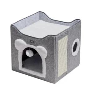 레토 고양이 숨숨집 2단 스크래처 하우스 방석 쿠션