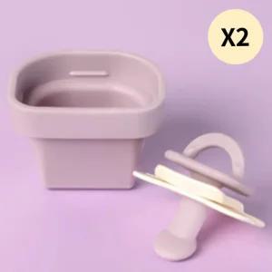 포프베베 아기 쪽쪽이 공갈 노리개 젖꼭지 퍼플 X2개