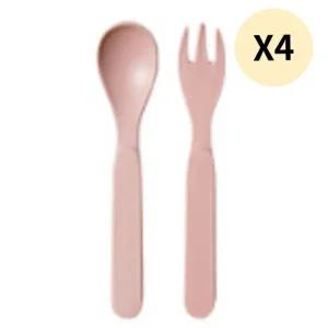 어웨이큰센스 아기 미니 수저 포크 핑크블라썸 X4개