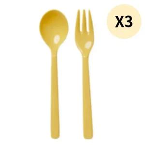 어웨이큰센스 홈 카페 디저트 카트러리 치즈옐로우 X3