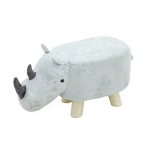 밴프 애니멀 미니 스툴 유아 동물 의자 코뿔소 화이트