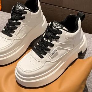 여자 하이탑 기모 화이트 슈즈 스포츠 겨울 키높이 여학생 보드화 원픽4