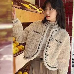 간절기 밍크 윈터 숏 퍼 따뜻 자켓 밍크퍼 퍼자켓 봄