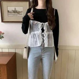 [하프클럽/]골지 트위드 하객 투피스 레이스 뷔스티에 휴양