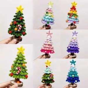 미니 모루 크리스마스 트리 만들기 키트 DIY 재료 세트 파스텔 털 철사 공예 수업 교회