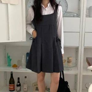 [하프클럽/]하객 롱니트 데님 쉬폰 뷔스티에 온나핏 민소매