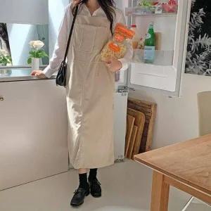 [하프클럽/]하객 캥거루 레나로 데님 멜빵 뷔스티에 포켓