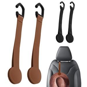 2개 PU 가죽 자동차 시트 등받이 모자 클립 자석 카우보이 홀더 다용도 차량 여행 액세서리