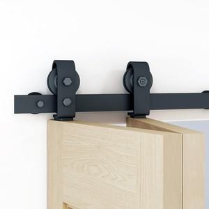 DIYHD 접이식 슬라이딩 헛간 문짝 하드웨어 옷장 트랙 키트 MAX 크기: 610mm 710mm