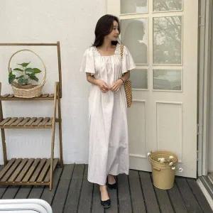 [하프클럽/]마디라 여름 온나핏 반팔 프릴 플레어 롱 데님