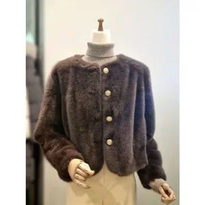 [갤러리아] ab.f.z 노카라 밍크 페이크퍼 자켓 코트 ACZ4QF01K