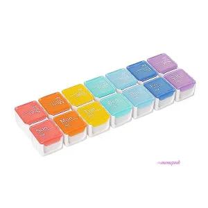 알약케이스 상비약 오후 휴대용 오전 분리보관 약통 일주일 알약보관함 알약통 무지개 약정리함hij33