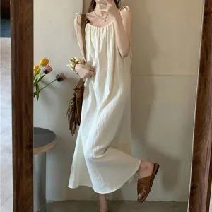 [하프클럽/]여름 끈나시 데일리 주름 편한 원피스