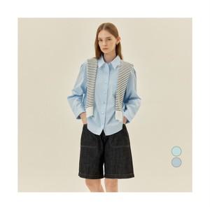 여성용 오버핏 숄 레이어드 셔츠
