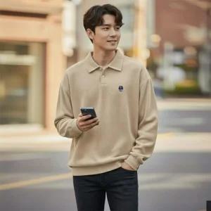 남자봄니트 가을 봄 로고 니트 긴팔 (5color) (497tj)