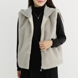 [데드라]퍼스토배색후드퍼베스트 VEE6009_YC