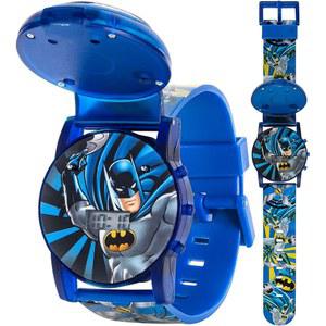 어큐타임 코믹스 디지털 워치, 깜빡이는 LCD 조명, 플립 , 뮤지컬 블루 플라스틱 밴드