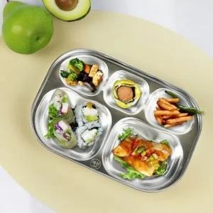 세신 스텐 유아용 어린이집 식판 5구 다이어트 배식판