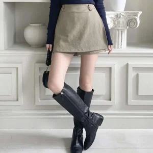 [신세계라이브쇼핑][옷자락] 여성 심플 컬러사이드슬릿 A라인 스커트바지