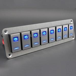 공용 RV 트럭 자동차 보트 로커 스위치 패널 마린 온 오프 5 핀 토글 방수 제어판 8 갱 12V 24V