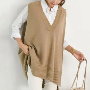 빅사이즈 510 로이딥브이넥니트조끼 DBNC542