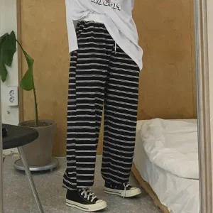 빅사이즈 509 끈조절줄무늬밴딩팬츠 DGBV308