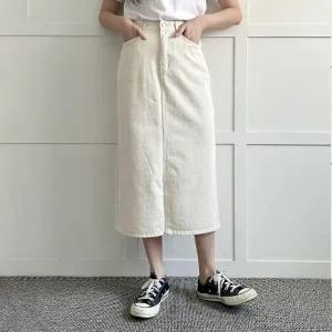 빅사이즈 509 에이치면데님롱스커트 DLOP365