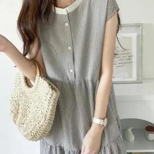 반팔 바캉스원피스 바캉스 그레이 원피스 반팔원 (WFKMNYV)