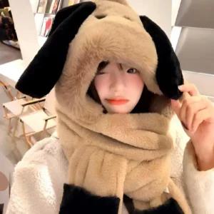 포켓형 겨울 머플러 방한 모자 목도리 멍멍이 장갑 캐릭터