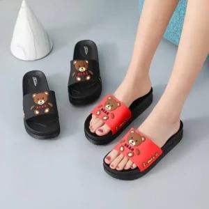 여성신발 여름 베어키높이슬리퍼 슬리퍼 쪼리 통굽