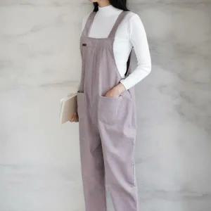 여성 하렘 서스펜더 빅사이즈 코듀로이 FW 더블포켓 보온 점프수트