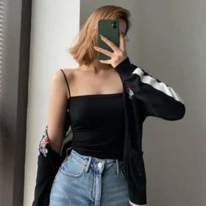 여성 기본 끈나시 브라탑 캡내장 캐미솔 이너