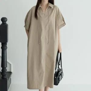 빅사이즈 508 오픈카라브이끈원피스 DSMV116