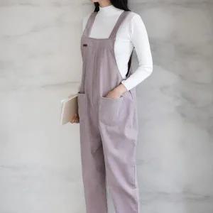 [신세계라이브쇼핑][옷자락] 여성 겨울 루즈핏 투포켓 멜빵 기모 골덴 배기 점프수트