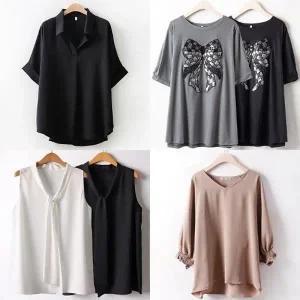 여름 옷 중년 빅사이즈 민소매 블라우스 셔츠 미시옷 임부복 중년 엄마 미시 오버핏 큰옷