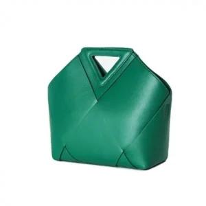 가죽 빅 위빙 토트백 크로스 파우치 가방 그린