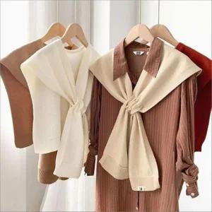 여성 페이크가디건 무지 니트 어깨숄 가디건 봄 가을 레이어드